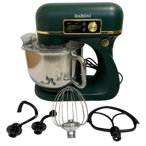 Планетарний міксер - тістоміс 6л Suhini SH-SM6.12 зелений (подвійний гак / металевий корпус)