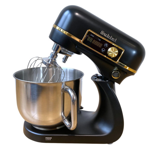 Планетарний міксер - тістоміс 6л Suhini SH-SM6.12 чорний (подвійний гак / металевий корпус)