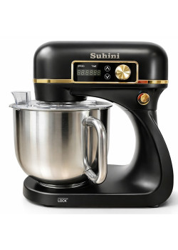 Планетарний міксер - тістоміс 6л Suhini SH-SM6.12 чорний (подвійний гак / металевий корпус)